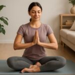 mulher fazendo yoga